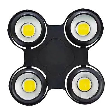 4구 COB LED 블라인더 무대조명 정면 제품 컷, 흰 배경