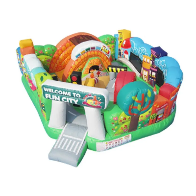도시 건물 테마 개방형 대형 에어바운스 놀이터