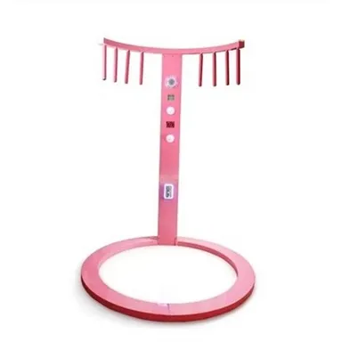원형 받침대 기둥에 낙하 스틱이 달린 순발력 잡기 게임기